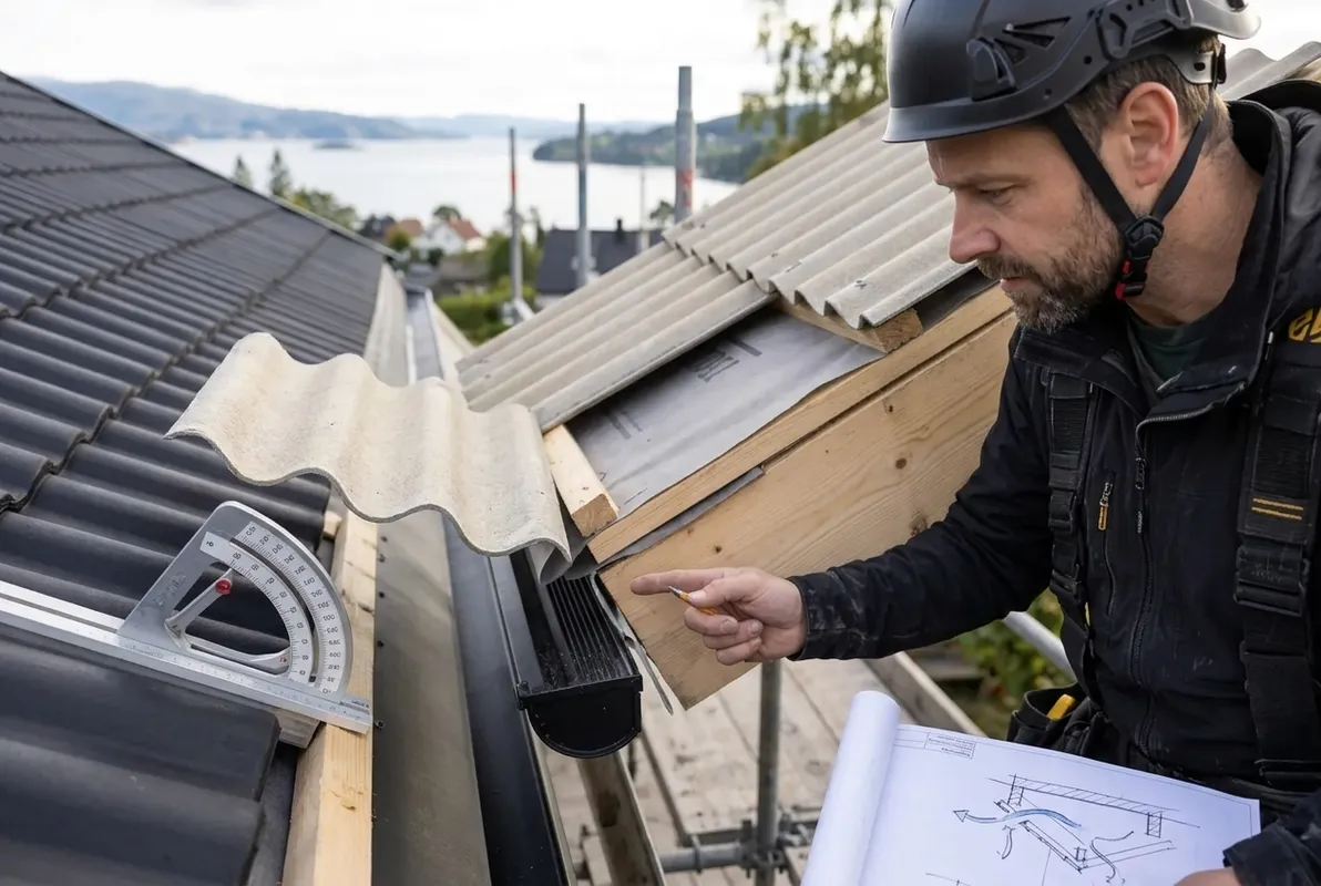 Undertag, taghældning og ventilation ved bølgeeternit